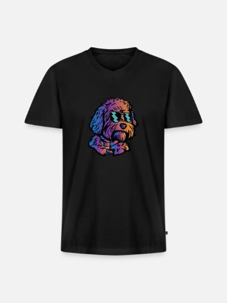 Goldendoodle Doodle Dog - Men's Premium Organic T-shirt with V-neck - black