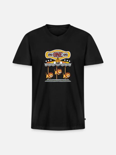 Carousel Birthday Party - Men's Premium Organic T-shirt with V-neck - black