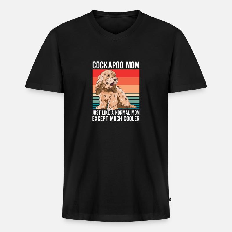 Cockapoo Hund - Männer Premium Bio T-Shirt mit V-Ausschnitt - Schwarz