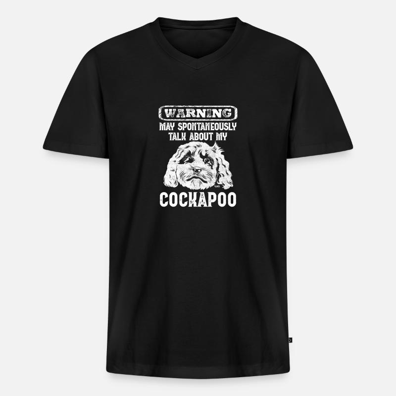 Cockapoo Hund - Männer Premium Bio T-Shirt mit V-Ausschnitt - Schwarz