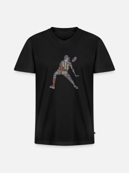 Badminton badminton players - Men's Premium Organic T-shirt with V-neck - black