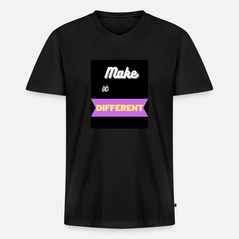 Make it different - Männer Premium Bio T-Shirt mit V-Ausschnitt - Schwarz