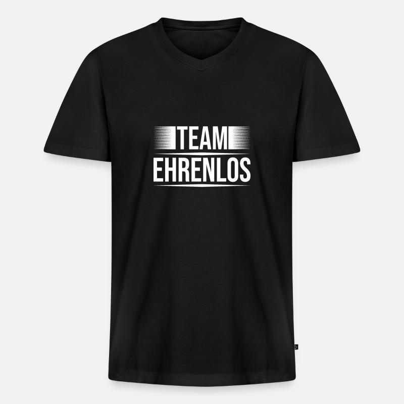 Team Ehrenlos - Männer Premium Bio T-Shirt mit V-Ausschnitt - Schwarz