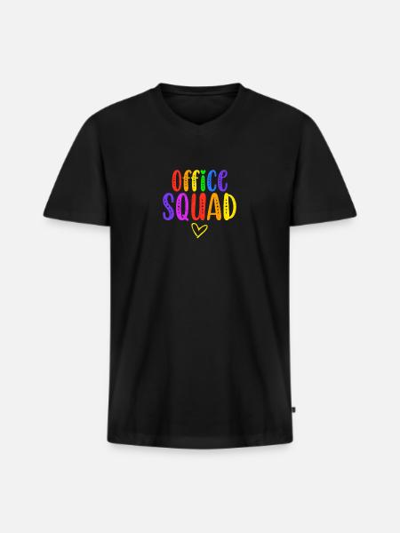 Office Squad Verwaltungsassistent Geschenkeschule - Männer Premium Bio T-Shirt mit V-Ausschnitt - Schwarz