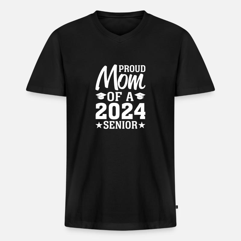 Lustige Stolze Mutter Eines Abschlussgeschenks - Männer Premium Bio T-Shirt mit V-Ausschnitt - Schwarz