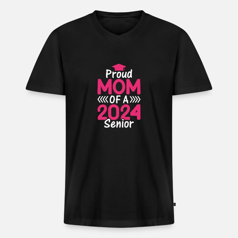 Lustige Stolze Mutter Eines Abschlussgeschenks - Männer Premium Bio T-Shirt mit V-Ausschnitt - Schwarz