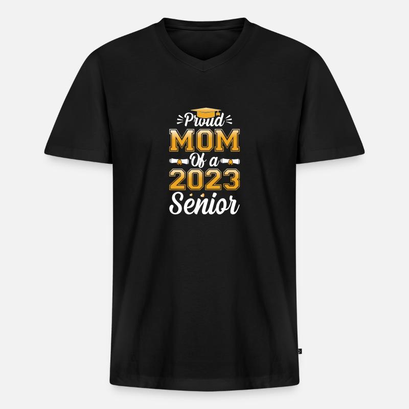 Lustige Stolze Mutter Eines Abschlussgeschenks - Männer Premium Bio T-Shirt mit V-Ausschnitt - Schwarz