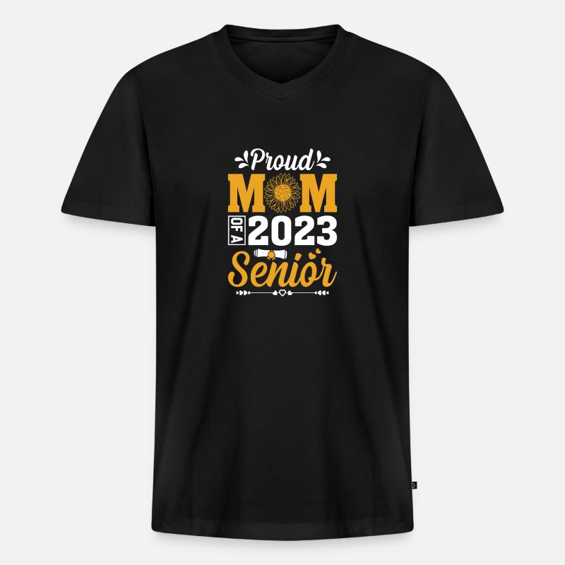 Lustige Stolze Mutter Eines Abschlussgeschenks - Männer Premium Bio T-Shirt mit V-Ausschnitt - Schwarz