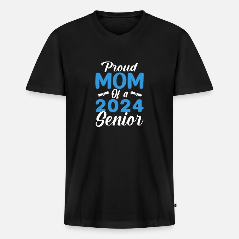Lustige Stolze Mutter Eines Abschlussgeschenks - Männer Premium Bio T-Shirt mit V-Ausschnitt - Schwarz