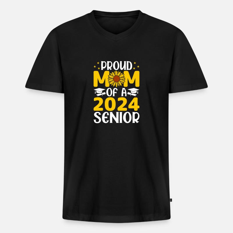 Lustige Stolze Mutter Eines Abschlussgeschenks - Männer Premium Bio T-Shirt mit V-Ausschnitt - Schwarz