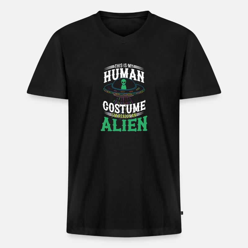 Kryptozoologie Strangeology Kryptidengesellschaft - Männer Premium Bio T-Shirt mit V-Ausschnitt - Schwarz