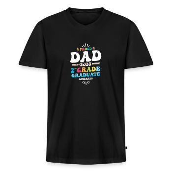 Stolzer Vater einer 2. Klasse des Abschlusses 2023 - Männer Premium Bio T-Shirt mit V-Ausschnitt - Schwarz - Vorne - Nico (187cm)