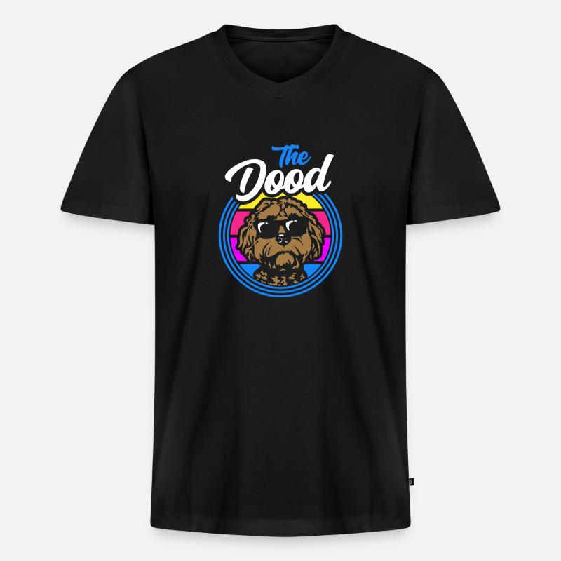 Der Dood Doodle Labradoodle Goldendoodle - Männer Premium Bio T-Shirt mit V-Ausschnitt - Schwarz