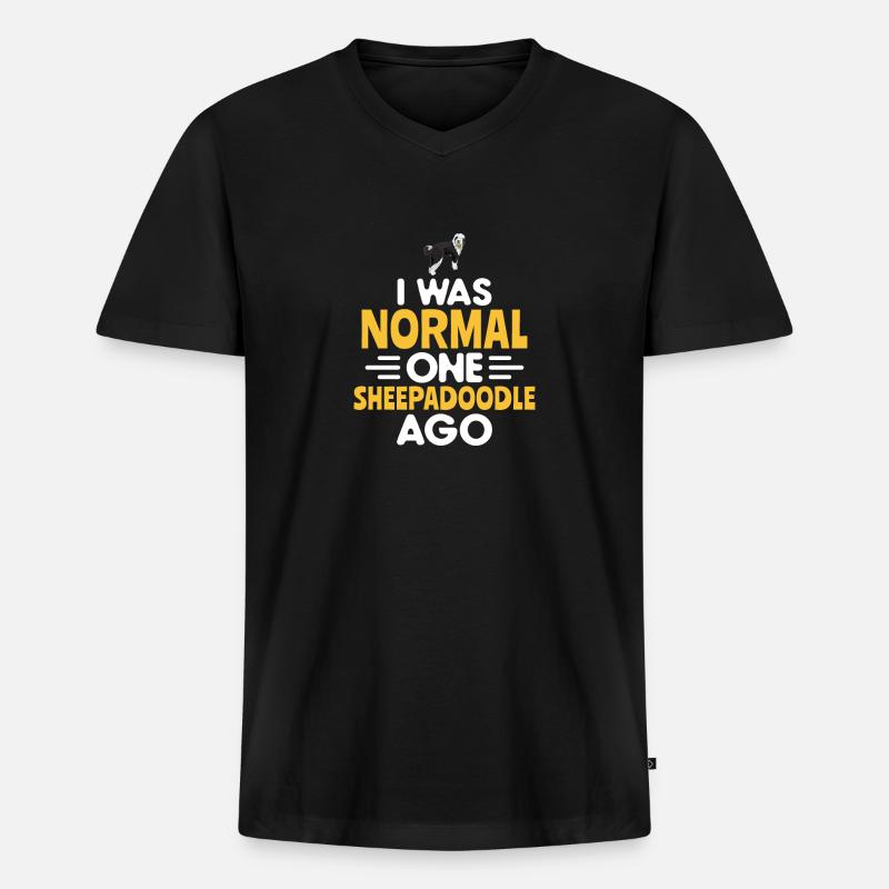 Sheepadoodle Doodle Hund - Männer Premium Bio T-Shirt mit V-Ausschnitt - Schwarz