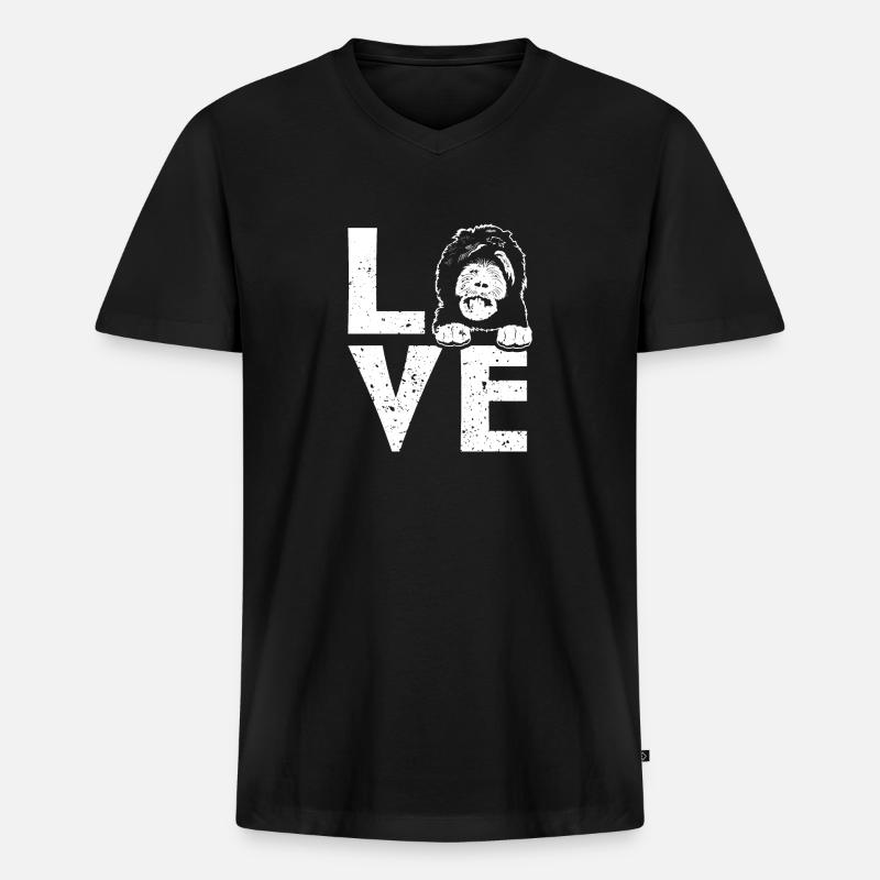 Sheepadoodle Doodle Hund - Männer Premium Bio T-Shirt mit V-Ausschnitt - Schwarz