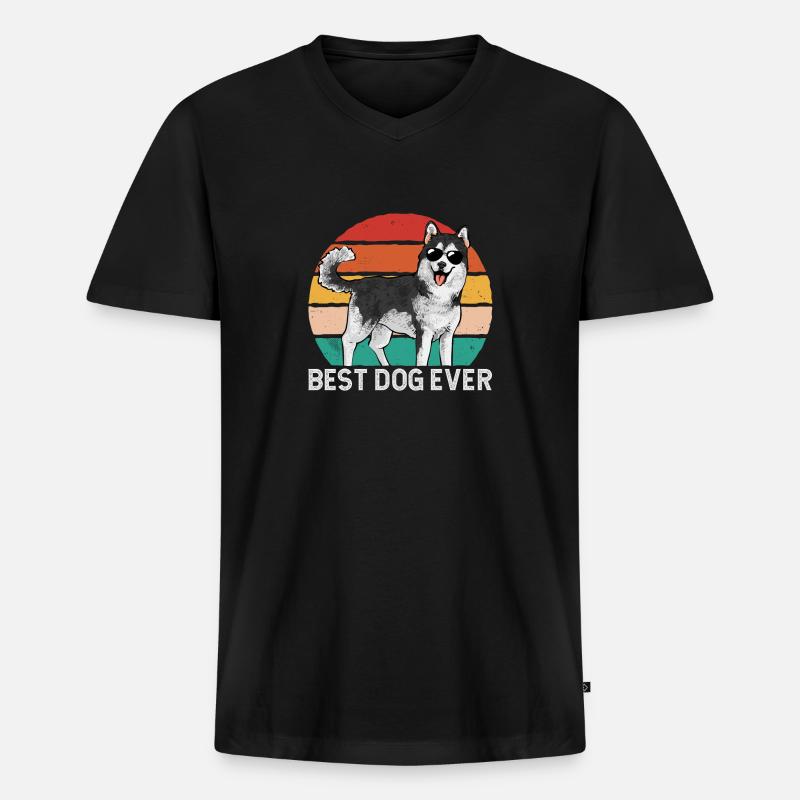 Alaskan Malamute Hund - Männer Premium Bio T-Shirt mit V-Ausschnitt - Schwarz