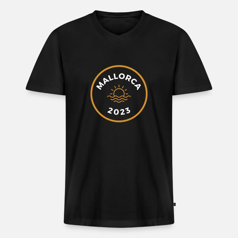 Mallorca 2023 - Männer Premium Bio T-Shirt mit V-Ausschnitt - Schwarz