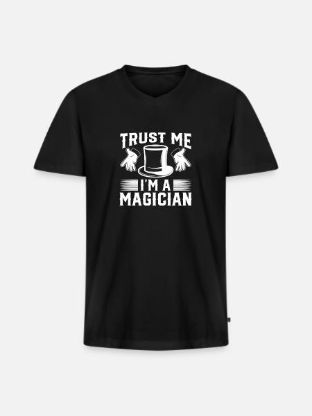 Tro mig im En tryllekunstner Wizard Magic Trick Magic - Premium økologisk T-shirt med V-hals til mænd - sort