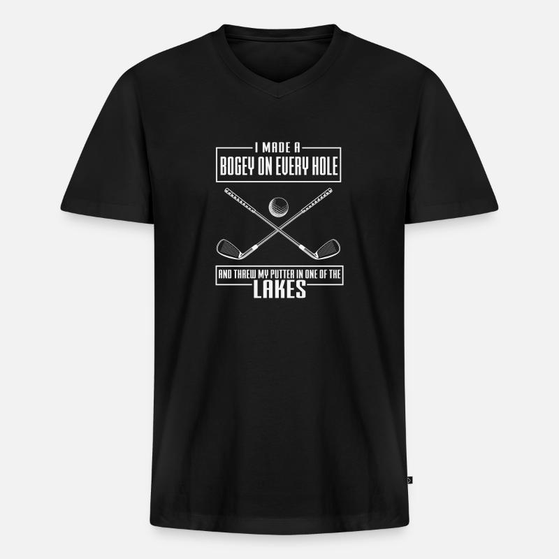 Golf Geschenk Witz Golfspieler Golfer - Männer Premium Bio T-Shirt mit V-Ausschnitt - Schwarz