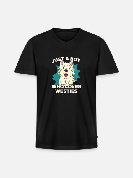 West Highland White Terrier Westie - Men's Premium Organic T-shirt with V-neck - black