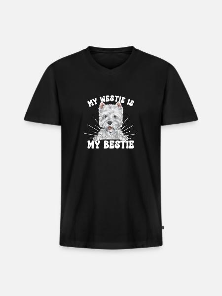 West Highland White Terrier Westie - Men's Premium Organic T-shirt with V-neck - black