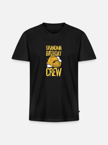 Bedstemor til fødselsdagsholdet - Fødselsdagsbygning - Premium økologisk T-shirt med V-hals til mænd - sort