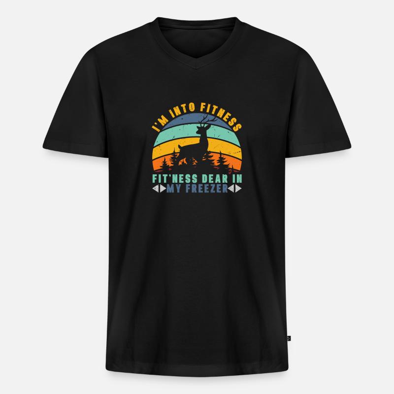 Jagen Jagdspruch & Jäger Geschenkidee - Männer Premium Bio T-Shirt mit V-Ausschnitt - Schwarz