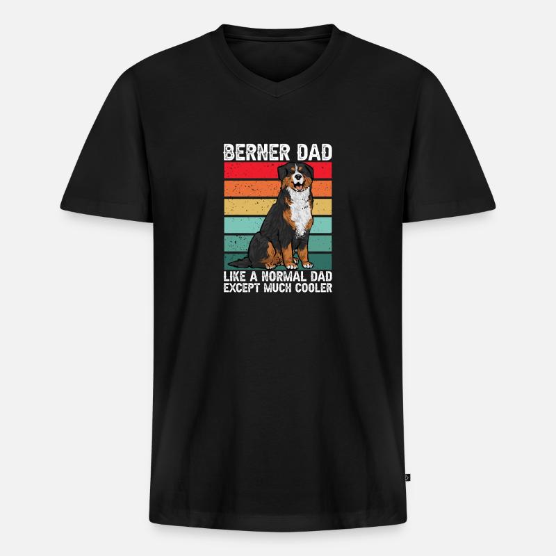 Berner Sennenhund - Männer Premium Bio T-Shirt mit V-Ausschnitt - Schwarz