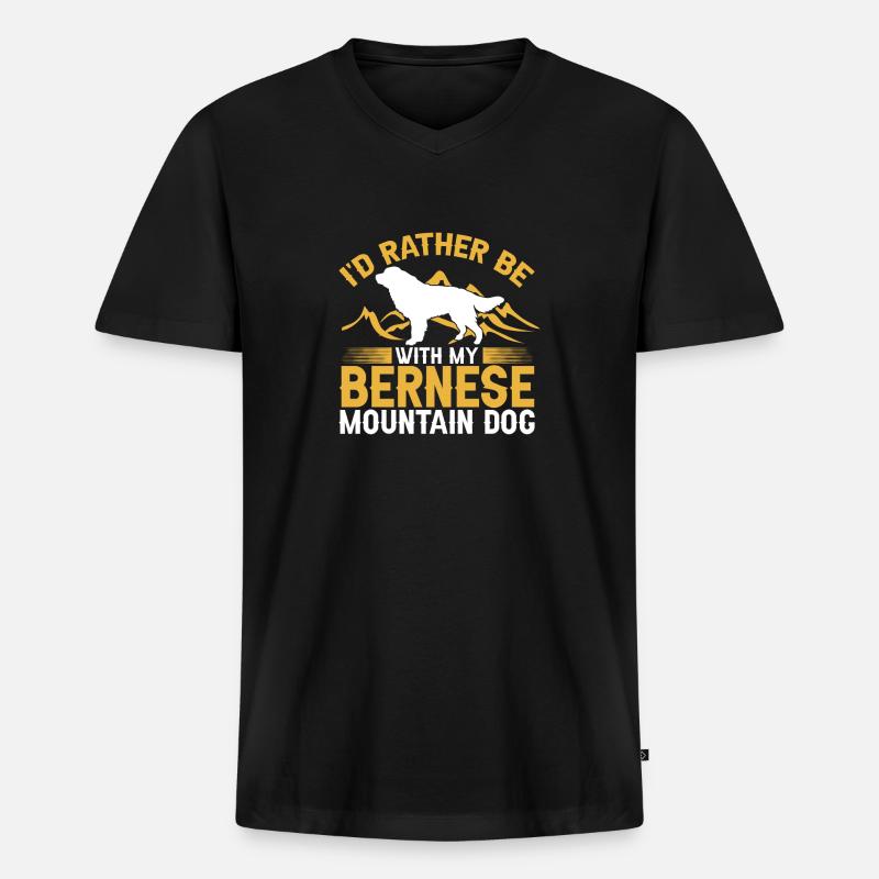Berner Sennenhund - Männer Premium Bio T-Shirt mit V-Ausschnitt - Schwarz