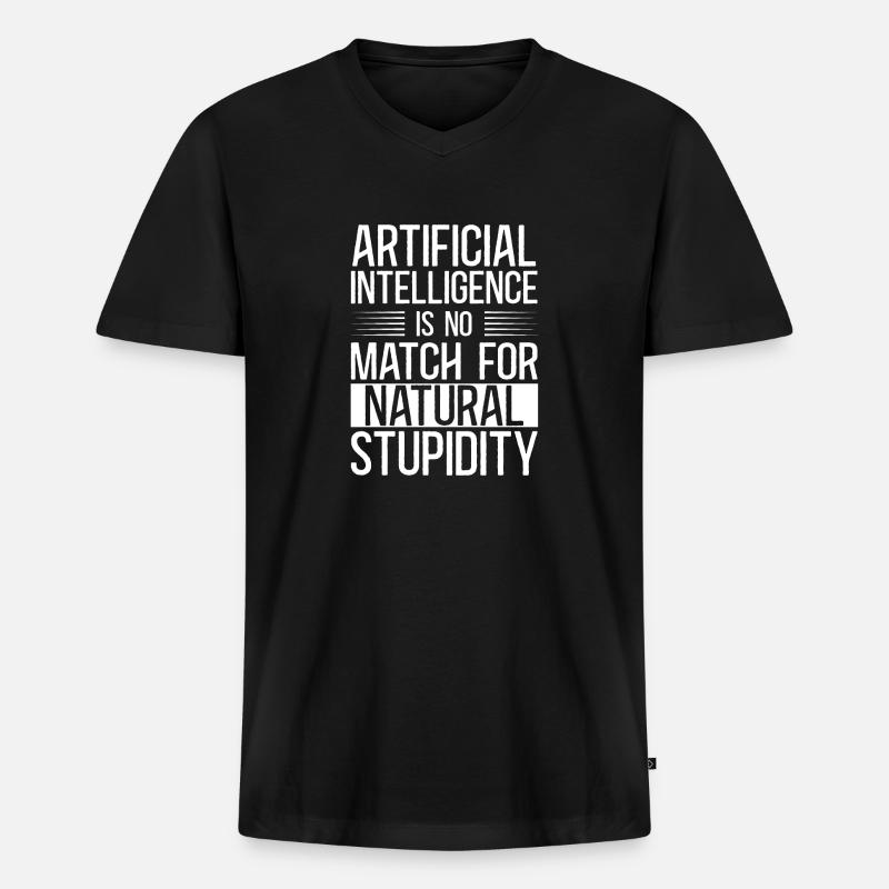 Artificial intelligence Shirt - Männer Premium Bio T-Shirt mit V-Ausschnitt - Schwarz