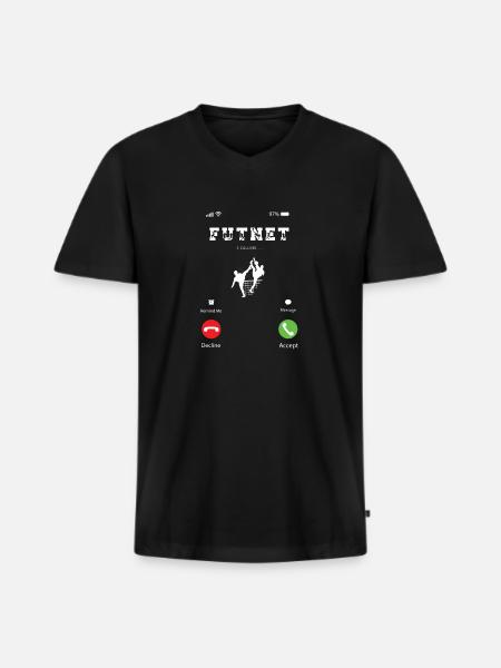 Futnet kalder - gaver til futnet-elskere - Premium økologisk T-shirt med V-hals til mænd - sort