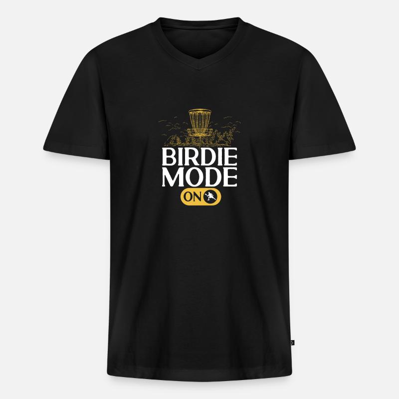 Discgolf Disc Golf Frisbee - Männer Premium Bio T-Shirt mit V-Ausschnitt - Schwarz