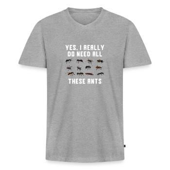 Ant Insect Collector Entomologist - Men's Premium Organic T-shirt with V-neck - heather grey - Front