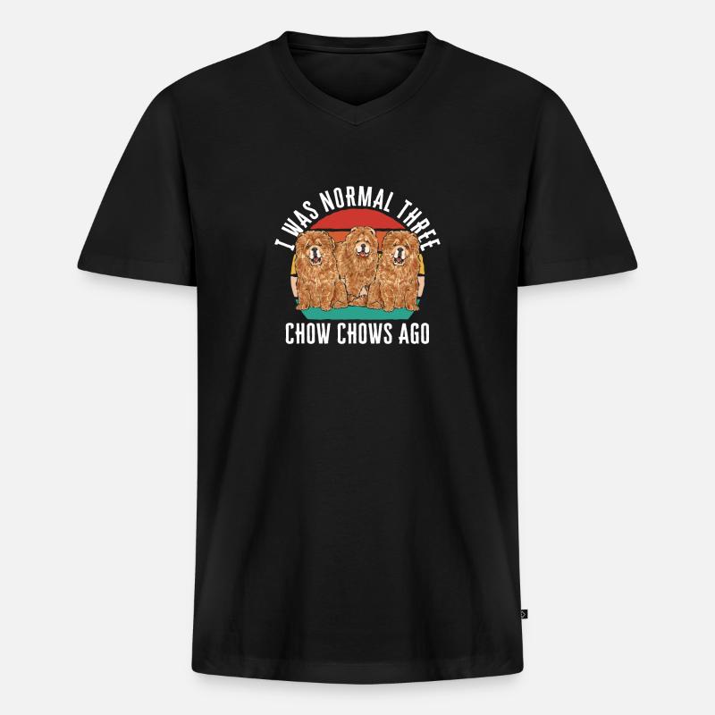 Chow Chow Hund - Männer Premium Bio T-Shirt mit V-Ausschnitt - Schwarz