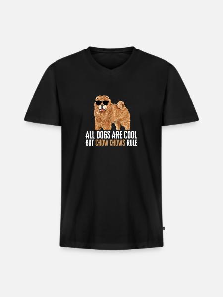 Chow Chow Chien - T-shirt encolure en V Premium bio Homme - noir