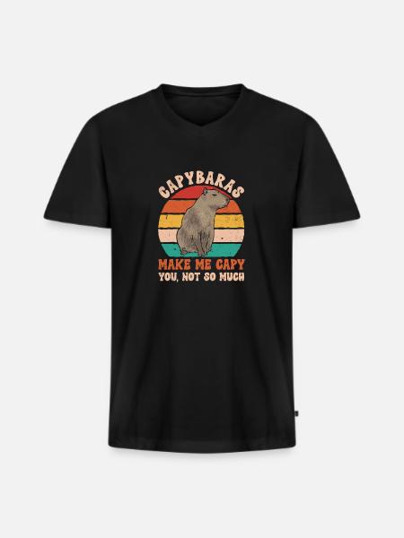 Capybara rodent - Men's Premium Organic T-shirt with V-neck - black
