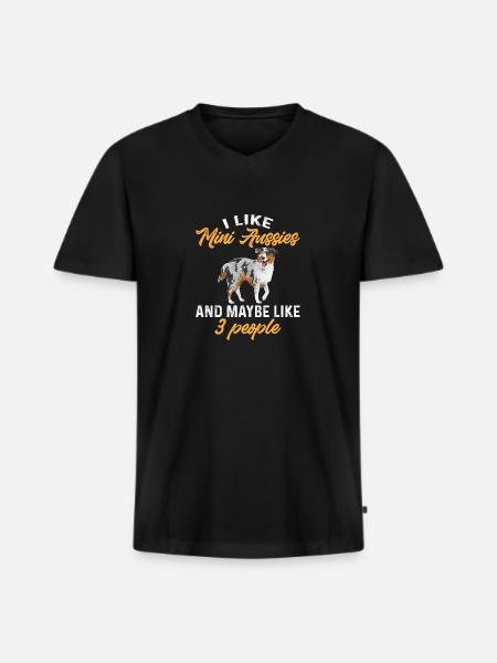 Miniature Australian Shepherd - Men's Premium Organic T-shirt with V-neck - black