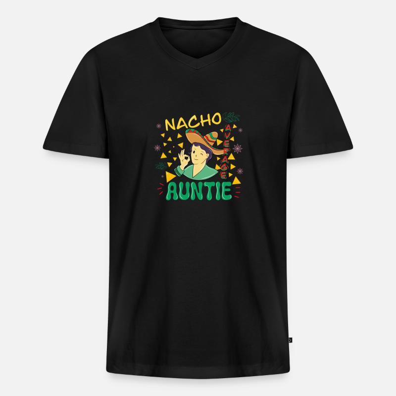 NACHO AVERAGE AUNTIE 3 - Männer Premium Bio T-Shirt mit V-Ausschnitt - Schwarz
