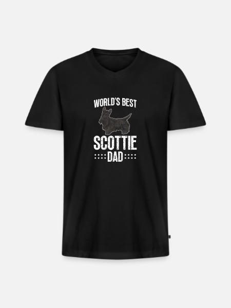 Scottish Terrier Scottie Dog - Men's Premium Organic T-shirt with V-neck - black