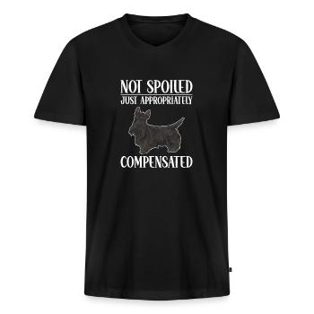 Skotsk terrier Scottie hund - Premium økologisk T-shirt med V-hals til mænd - sort - Foran - Nico (187cm)