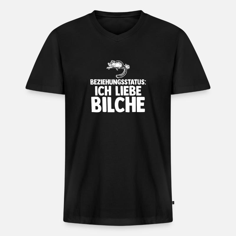 Bilch - Männer Premium Bio T-Shirt mit V-Ausschnitt - Schwarz