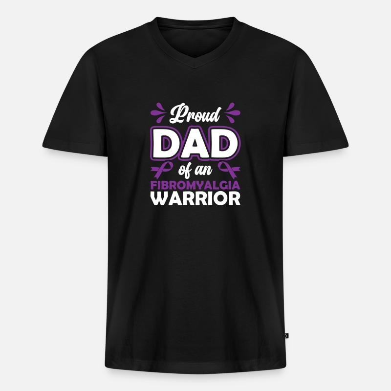 Stolzer Bruder Eines Fibromyalgie-kriegers - Männer Premium Bio T-Shirt mit V-Ausschnitt - Schwarz