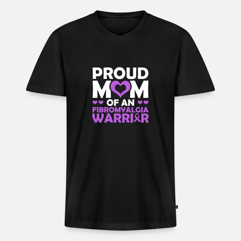 Stolze Mutter Eines Fibromyalgie-kriegers - Männer Premium Bio T-Shirt mit V-Ausschnitt - Schwarz