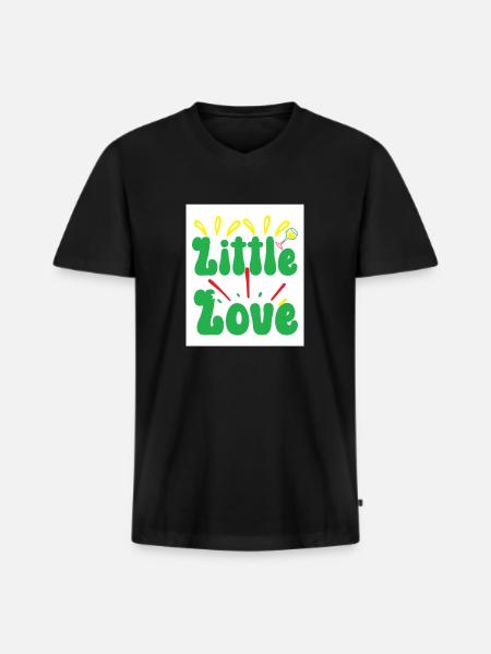 Little love - Men's Premium Organic T-shirt with V-neck - black