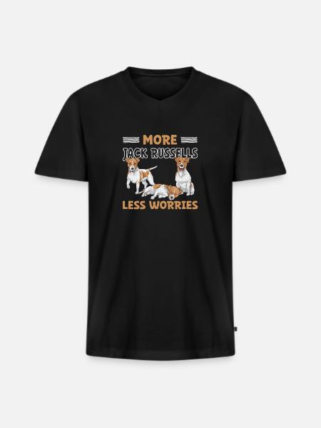 Jack Russell Terrier - Men's Premium Organic T-shirt with V-neck - black