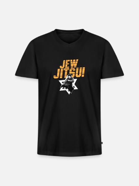 Jew Jitsu Funny Jewish Martial Arts Rabbi Jiu - Men's Premium Organic T-shirt with V-neck - black