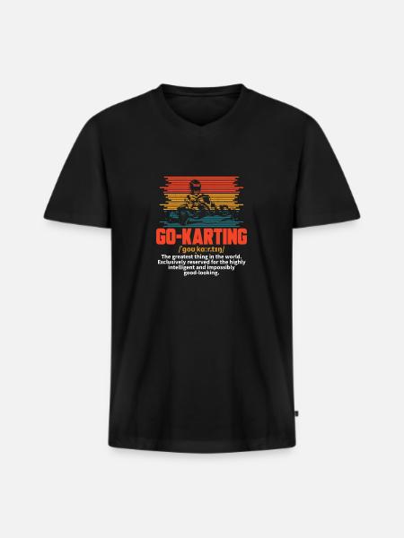 Go Kart Racing Karting Karting - Men's Premium Organic T-shirt with V-neck - black