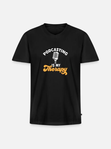 Podcaster Podcast - Männer Premium Bio T-Shirt mit V-Ausschnitt - Schwarz