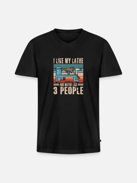 Turning Wood Lathe Lathe - Men's Premium Organic T-shirt with V-neck - black