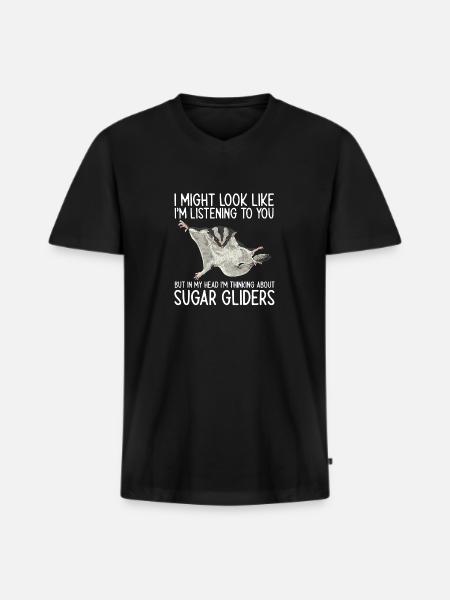 Short-headed glider Sugar Glider - Men's Premium Organic T-shirt with V-neck - black